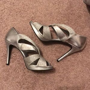 Silver high heels